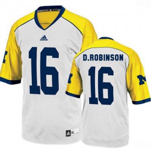 Denard Robinson UMich Wolverines #16 Youth - White - Yellow Football Jersey