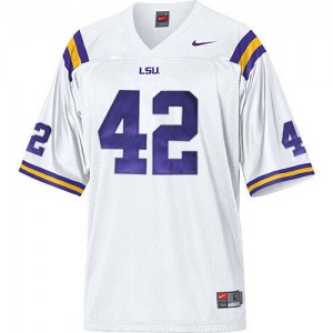 Michael Ford LSU Tigers #42 Mesh - White Football Jersey
