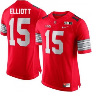Ezekiel Elliott OSU #15 Diamond Quest 2015 Patch College - Scarlet Football Jersey