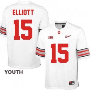 Ezekiel Elliott OSU #15 Diamond Quest Playoff - White - Youth Football Jersey