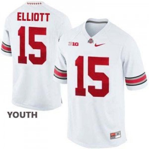 Ezekiel Elliott Ohio State Buckeyes #15 - White - Youth Football Jersey