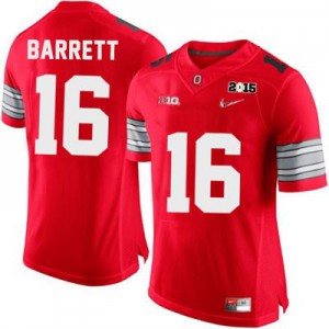 J.T. Barrett OSU #16 Diamond Quest 2015 Patch College - Scarlet Football Jersey
