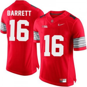 J.T. Barrett OSU #16 Diamond Quest Playoff - Scarlet Red Football Jersey