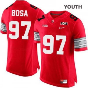 Joey Bosa OSU #97 Diamond Quest 2015 Patch College - Scarlet - Youth Football Jersey