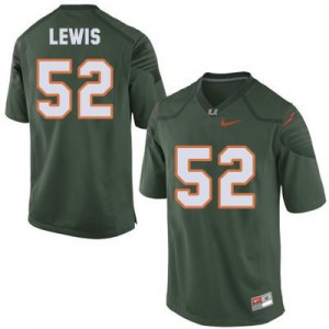 Ray Lewis Miami Hurricanes #52 - Green Football Jersey