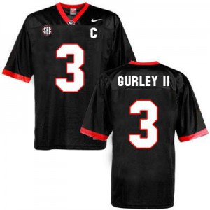 Todd Gurley Georgia Bulldogs #3 C Patch - Black Football Jersey