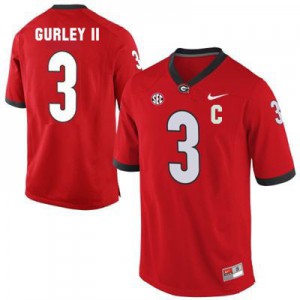 Todd Gurley Georgia Bulldogs #3 C Patch - Red Football Jersey