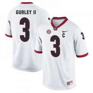 Todd Gurley Georgia Bulldogs #3 C Patch Youth - White Football Jersey