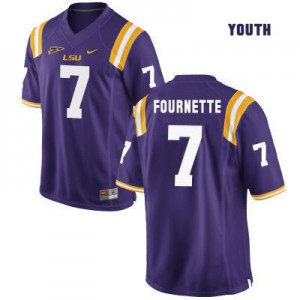Leonard Fournette LSU Tigers #7 Youth - Purple Football Jersey