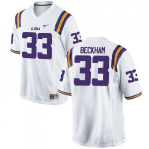Odell Beckham LSU Tigers #33 Mesh Youth - White Football Jersey